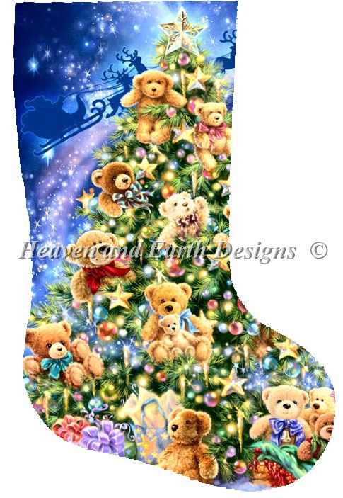 Stocking Teddy Bear Tree - Click Image to Close